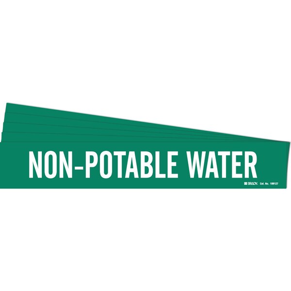 Brady NON-POTABLE WATER Pipe Marker Style 1HV Polyester WT on GN 1 per Card, 5 PK 106127-PK - main